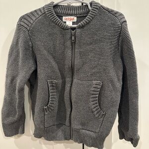 Cat & Jack Charcoal Knit Zip-Up Cardigan Sweater-Sz 2T